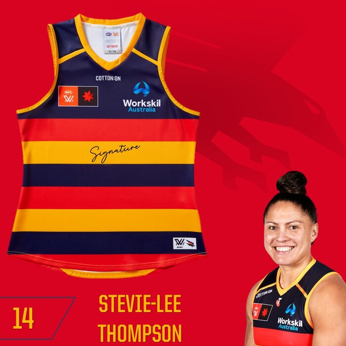 Stevie-Lee Thompson #14 Adelaide Crows 2025 Home Guernsey