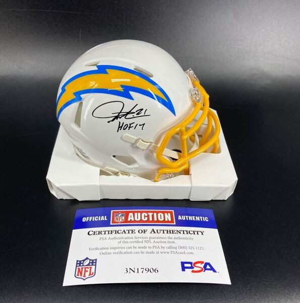 Legends - Chargers LaDainian Tomlinson Signed Mini Helmet With HOF 17 In...