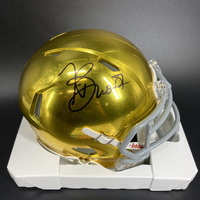 HOF - Notre Dame Tim Brown Signed Mini Helmet with HOF 15 Inscription