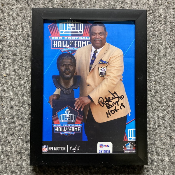 HOF - Oilers Robert Brazile NFL Auction Exclusive Signed 5x7 Photo Indiv...