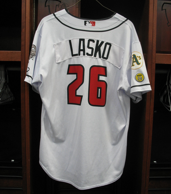 #26 Ryan Lasko Size XL Lansing Lugnuts - Home White Jersey
