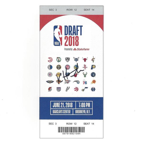 Image of Kevin Huerter - Atlanta Hawks - 2018 NBA Draft - Autographed Draft Ticket