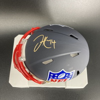 NFL - Saints Jake Haener signed shield mini helmet