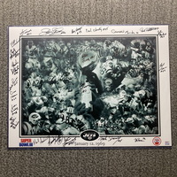 NFL - Jets Multi Sign Super Bowl III Collage Poster (24x18) Signed By Ov...