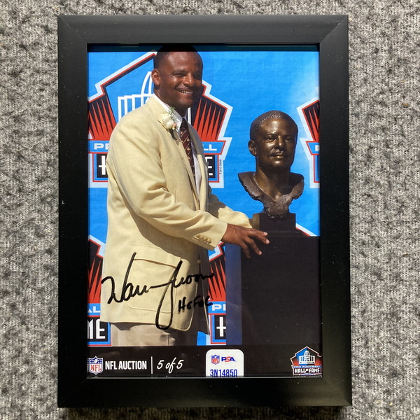 HOF - Oilers Warren Moon NFL Auction Exclusive Signed 5x7 Framed Photo I...