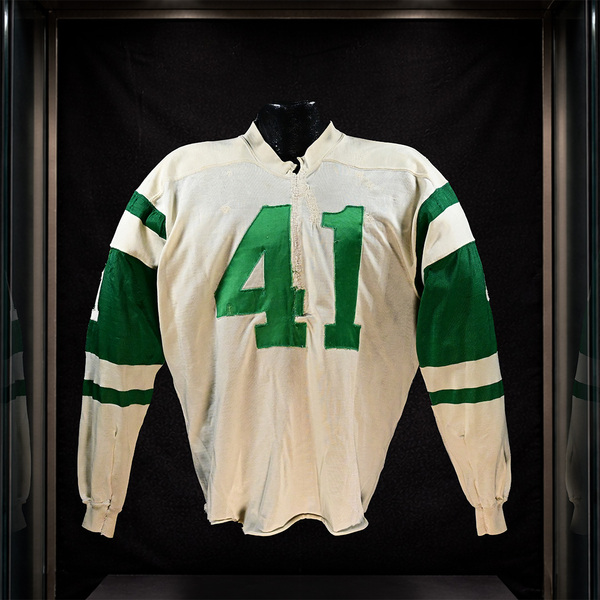 Front of Matt Snell White New York Jets Super Bowl III Game-Worn Jersey Photo-Matched.