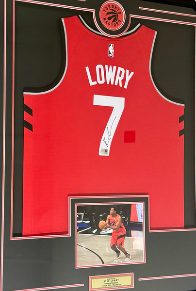 Kyle Lowry Autographed 2018-19 Home Jersey - Custom Frame