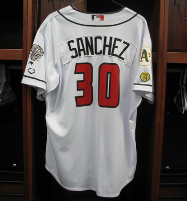 #30 Yehizon Sanchez Size XL Lansing Lugnuts - Home White Jersey