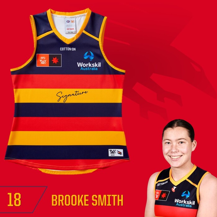 Brooke Smith #18 Adelaide Crows 2025 Home Guernsey