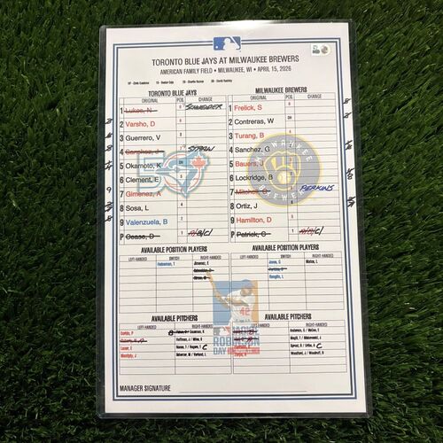 Game-Used or Autographed Line-Up Cards | MLB Auctions