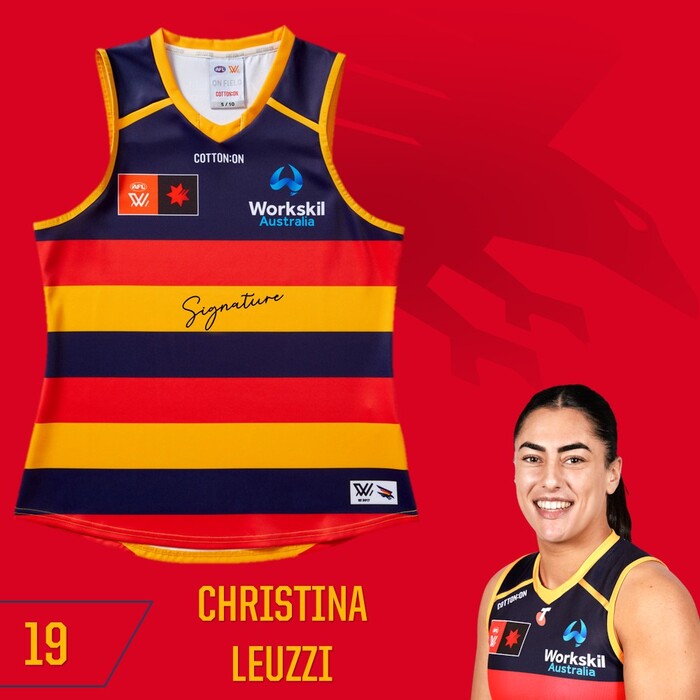 Christina Leuzzi #19 Adelaide Crows 2025 Home Guernsey