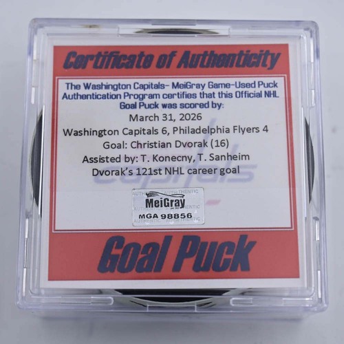 Image of Dvorak, Christian - Philadelphia Flyers - March 31, 2026 at Washington Capitals (Capitals Logo)