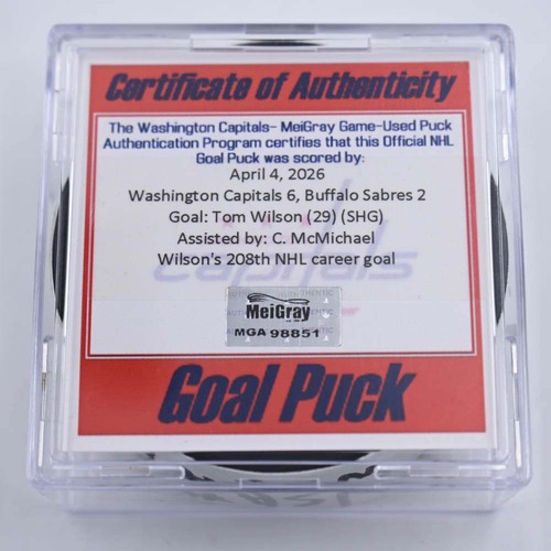 Image of Wilson, Tom - Washington Capitals - April 4, 2026 vs. Buffalo Sabres (Capitals Logo)