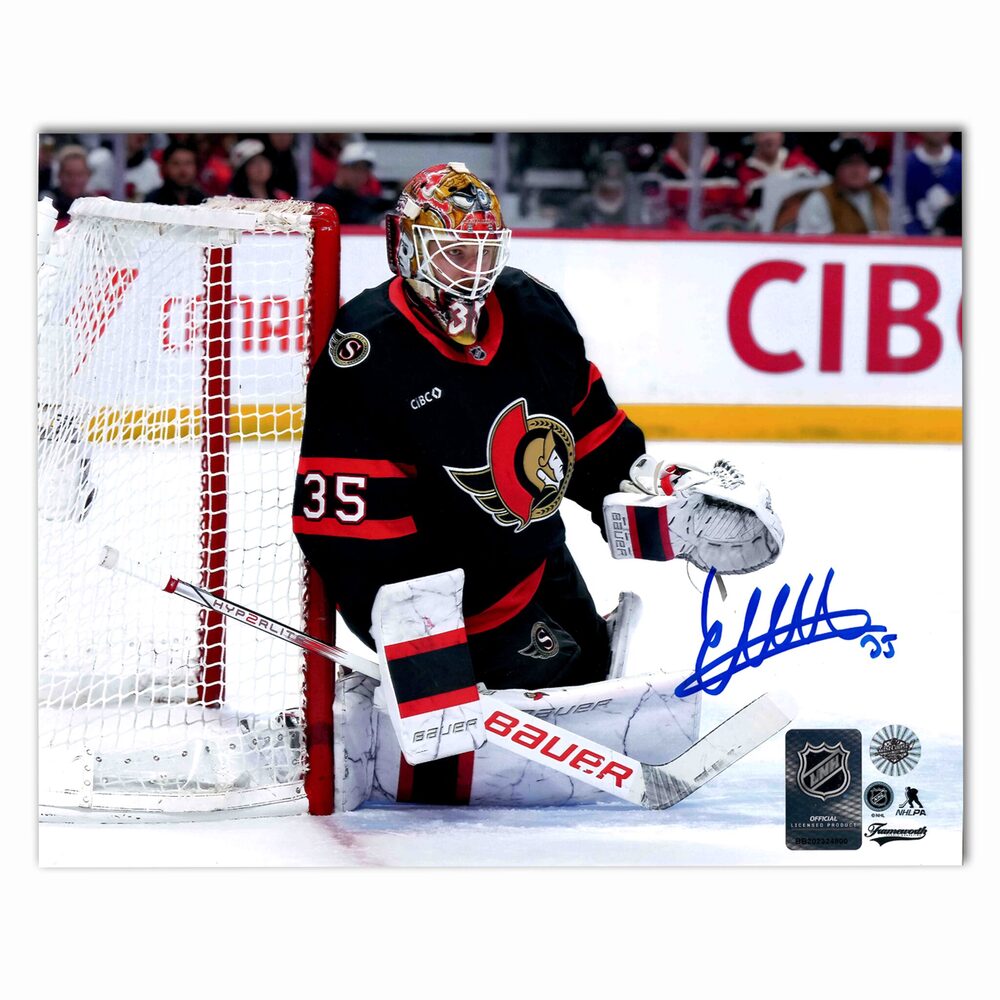 Linus Ullmark Autographed Ottawa Senators Home Horizontal 8x10 Photo