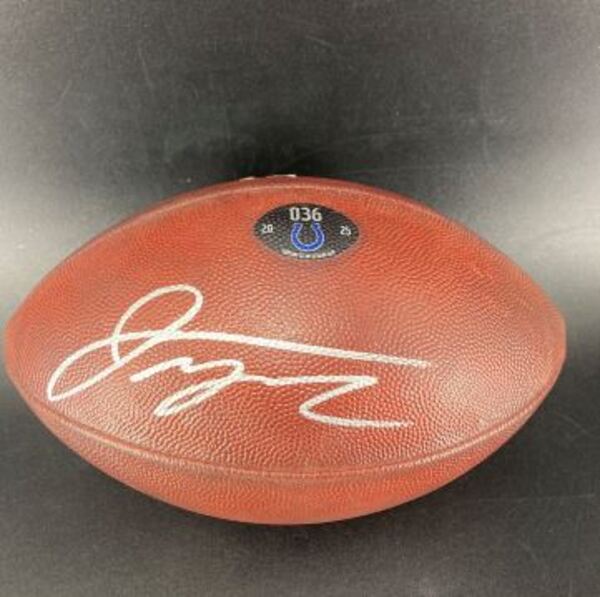 International Games - Colts Jonathan Taylor Signed Game Used Football (2...