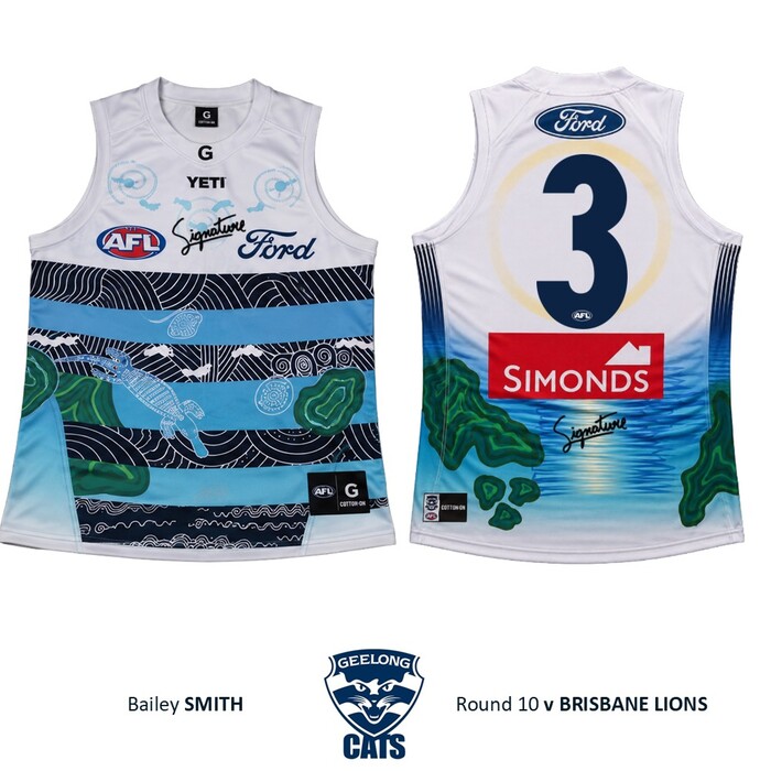 Photo of Bailey Smith #3 Geelong Cats 2026 First Nations Clash Guernsey