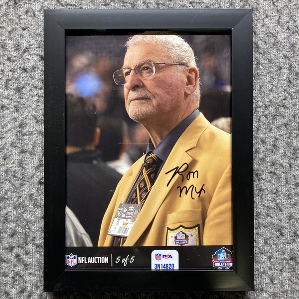 HOF - Chargers Ron Mix NFL Auction Exclusive Signed 5x7 Framed Photo Ind...