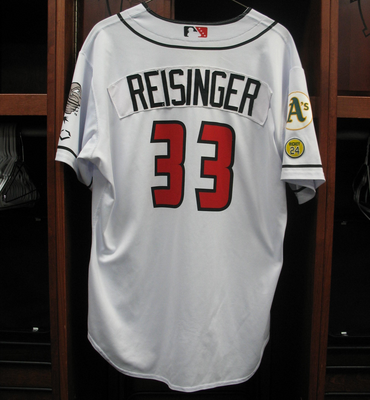 #33 Tom Reisinger Size XL Lansing Lugnuts - Home White Jersey