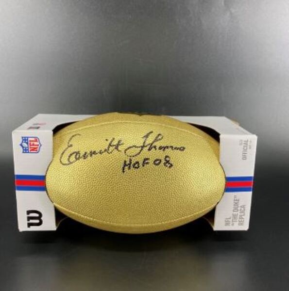 HOF - Chiefs Emmitt Thomas Signed Gold Composite Football
