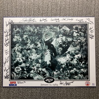 NFL - Jets Multi Sign Super Bowl III Collage Poster (24x18) Signed By Ov...
