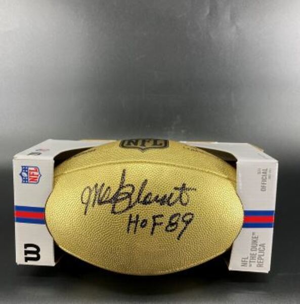 HOF - Steelers Mel Blount Signed Gold Composite Football