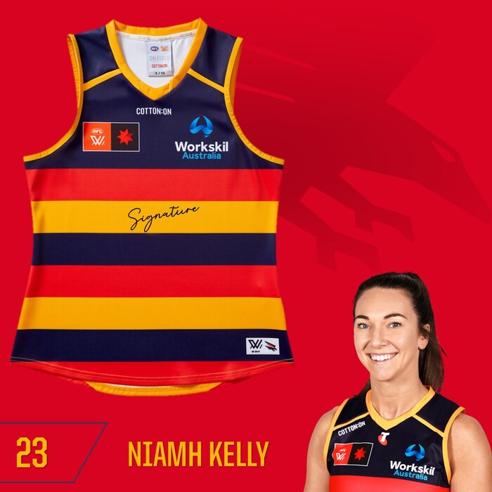 Niamh Kelly #23 Adelaide Crows 2025 Home Guernsey