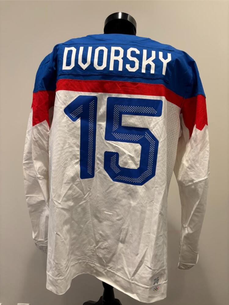 Dalibor Dvorsky Slovakia Game-Used White Jersey worn v. Sweden on February 14, 2026, as a part of the 2026 Milano Cortina Winter Games.