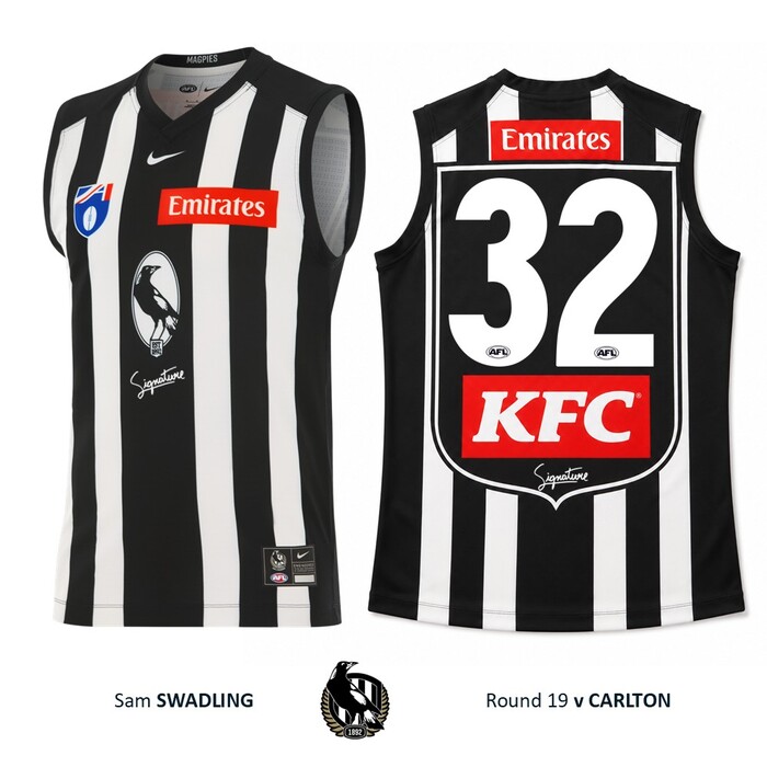 Photo of Sam Swadling #32 Collingwood 2026 Retro Match-Worn Guernsey