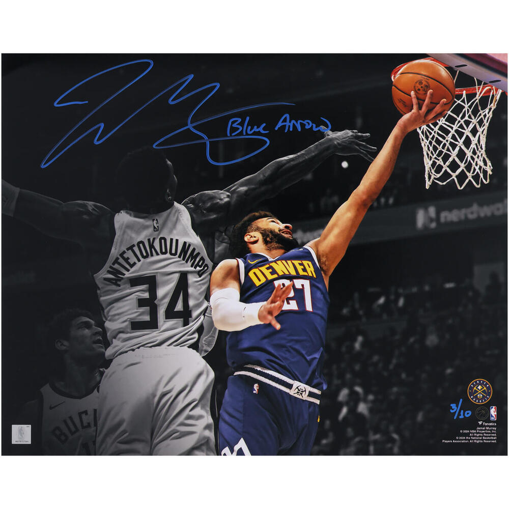 Limited Edition of 10: Jamal Murray Denver Nuggets Autographed Spotlight Layup Photo with Inscription
