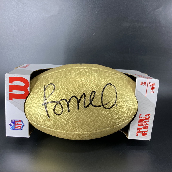 NFL - Bears Rome Odunze Signed Gold Composite Football