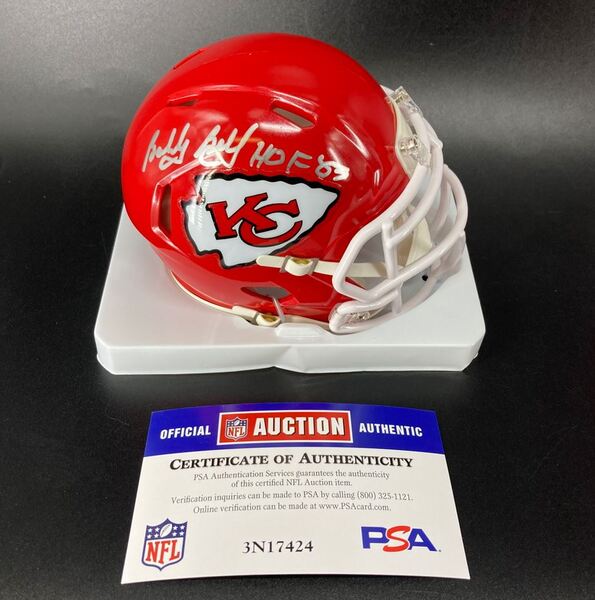 HOF - Chiefs Bobby Bell Signed Mini Helmet