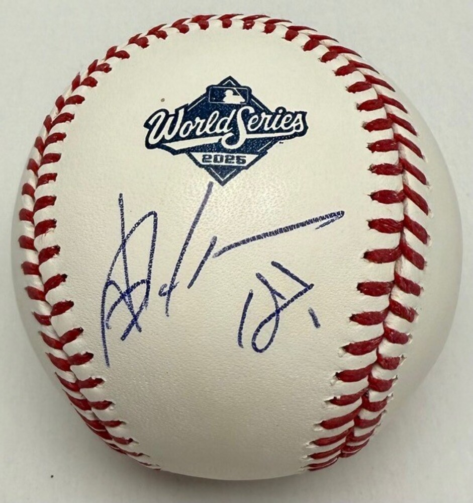 Yoshinobu Yamamoto Autographed 2025 World Series Logo Baseball
