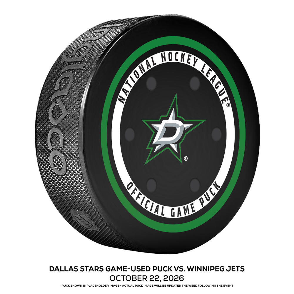 Dallas Stars Game-Used Puck vs. Winnipeg Jets on October 22, 2026