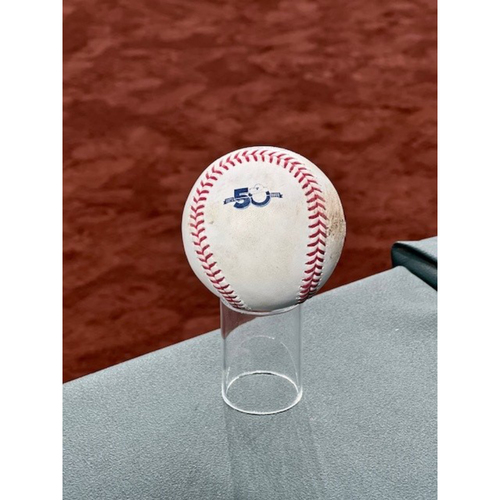 Game-Used Baseball - OAK @ TEX 9/14/22 - P: Dennis Santana - B: Tony Kemp - Home Run (6) / Nick Allen - 1B