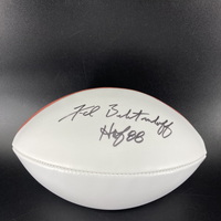 HOF - Raiders Fred Biletnikoff Signed Panel Ball With HOF 88 Inscription