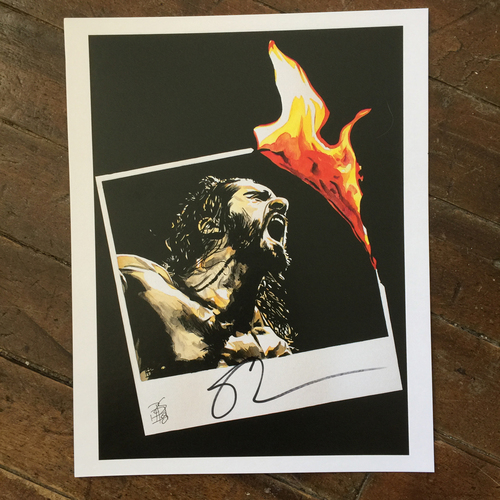 Seth Rollins SIGNED 11 x 14 Rob Schamberger Print (July 2018)