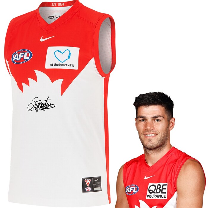 Photo of Lewis Melican #43 Sydney Swans 2025 QBE Charity Guernsey
