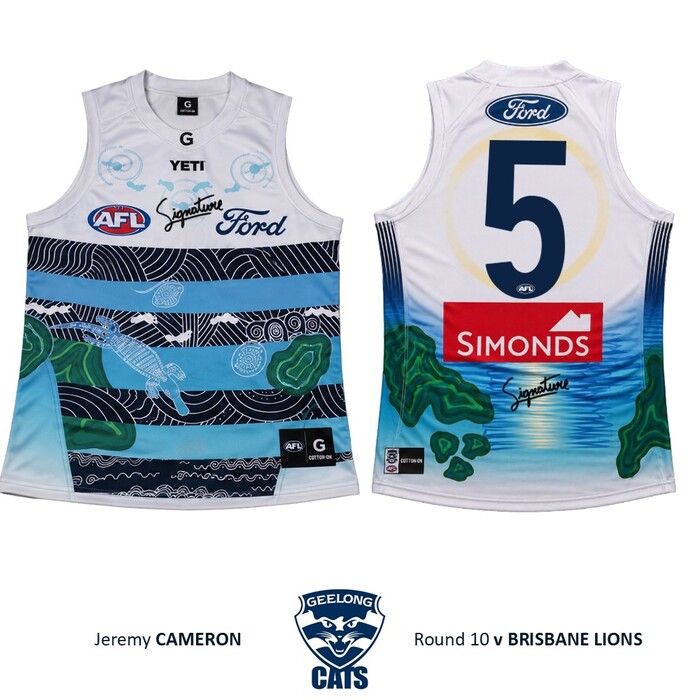Photo of Jeremy Cameron #5 Geelong Cats 2026 First Nations Clash Guernsey