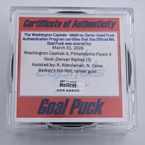 Image of Barkey, Denver - Philadelphia Flyers - March 31, 2026 at Washington Capitals (Capitals Logo)