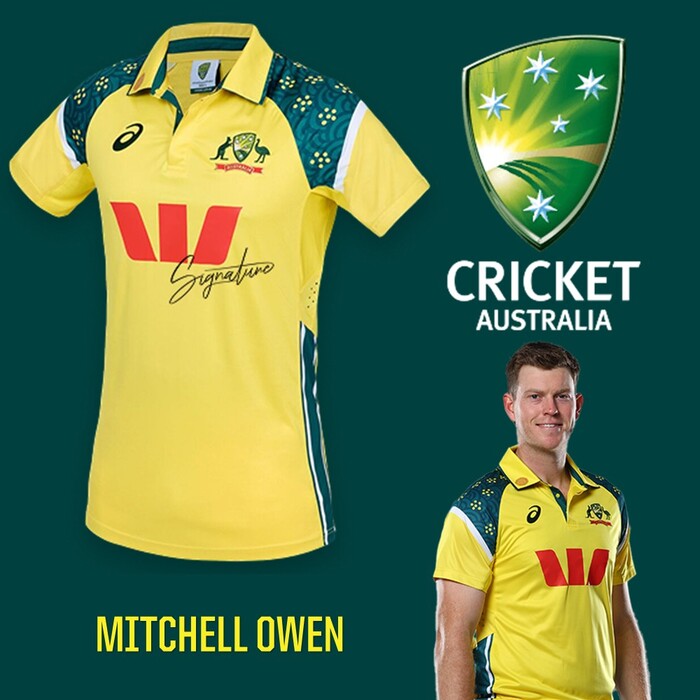 Photo of Mitchell Owen Australia v India 3rd ODI Match-Worn Shirt