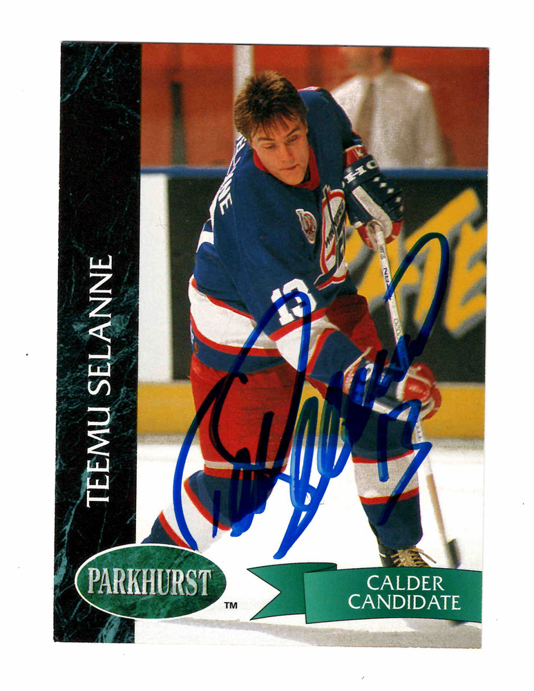 Teemu Selanne Autographed 1993-94 Parkhurst Calder Candidate RC Winnipeg Jets #209