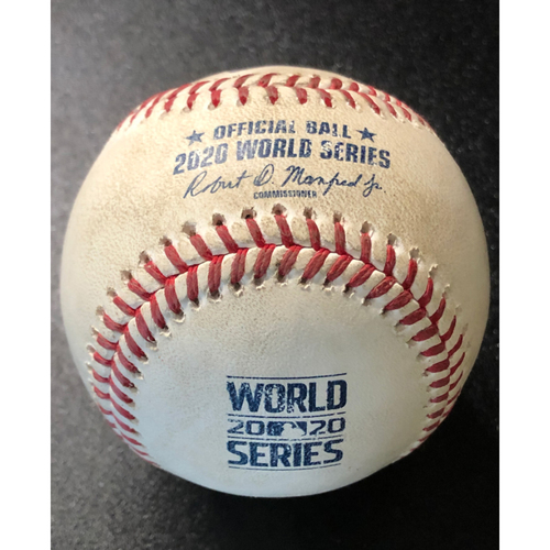 Game-Used Baseball - 2020 World Series - Los Angeles Dodgers vs. Tampa Bay Rays - Game 3 - Pitcher: Charlie Morton, Batter: Austin Barnes (Sacrifice Bunt, Bellinger Scores) - Top 4