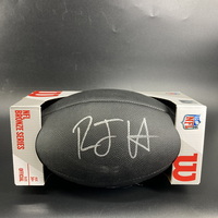 NFL - Broncos RJ Harvey Signed Black Composite Silver Series Football