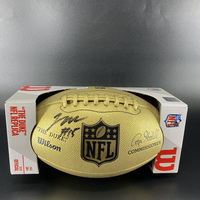 NFL - Buccaneers Jalen McMillan Signed Gold Composite Football