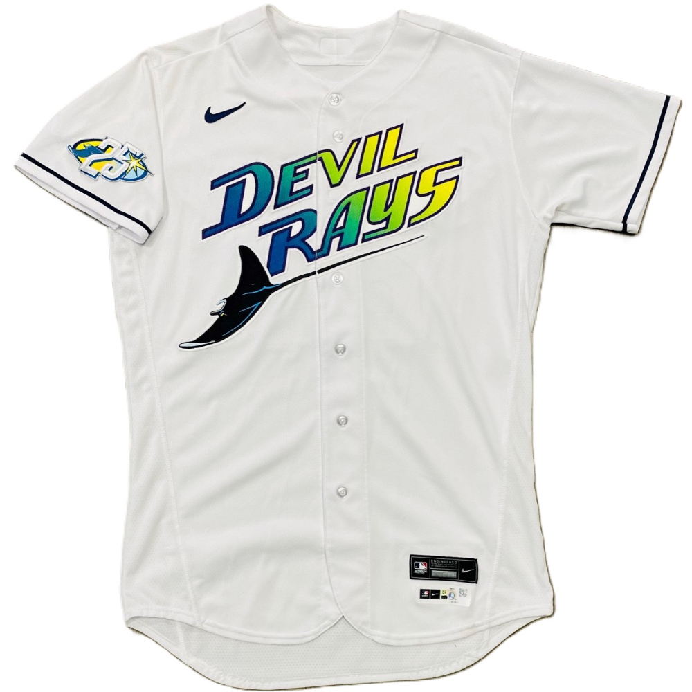 Devil Rays First Jersey Game Used 25th Anniversary ALWC Devil Rays Jersey: Pete Fairbanks ...
