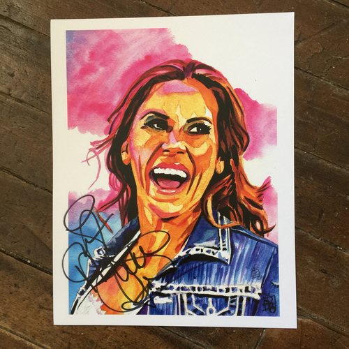 Mickie James SIGNED 11 x 14 Rob Schamberger Print