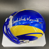 HOF - Rams Dick Vermeil Signed Mini Helmet with HOF 22 Inscription