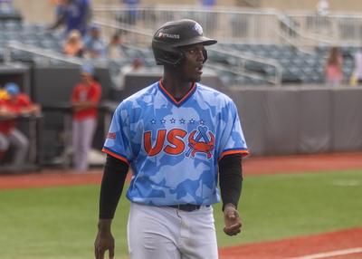 #37 Anderson De Los Santos Military Appreciation Game Worn/Autographed Jersey