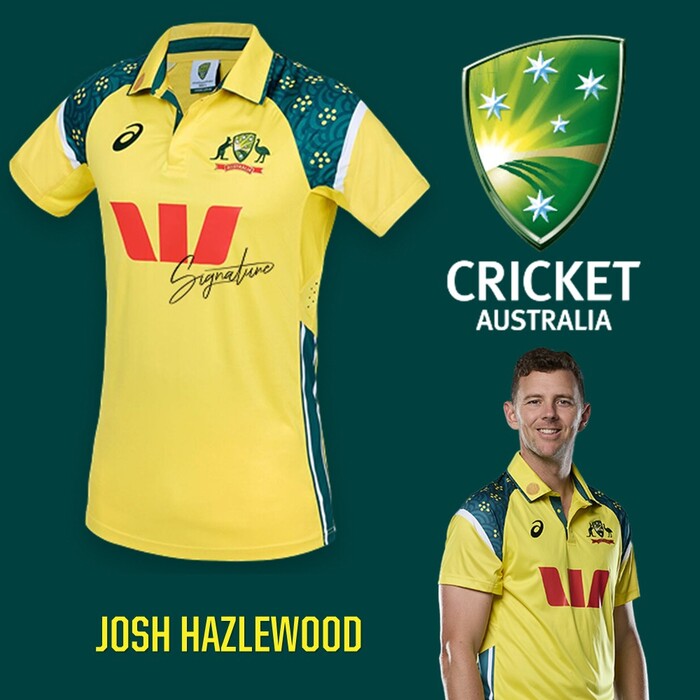 Photo of Josh Hazlewood Australia v India 3rd ODI Match-Worn Shirt