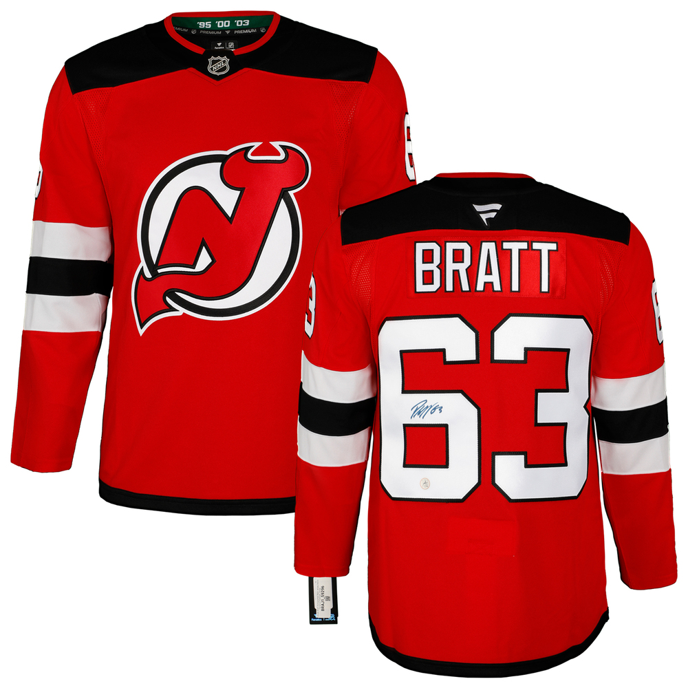 Jesper Bratt Autographed New Jersey Devils Fanatics Premium Jersey